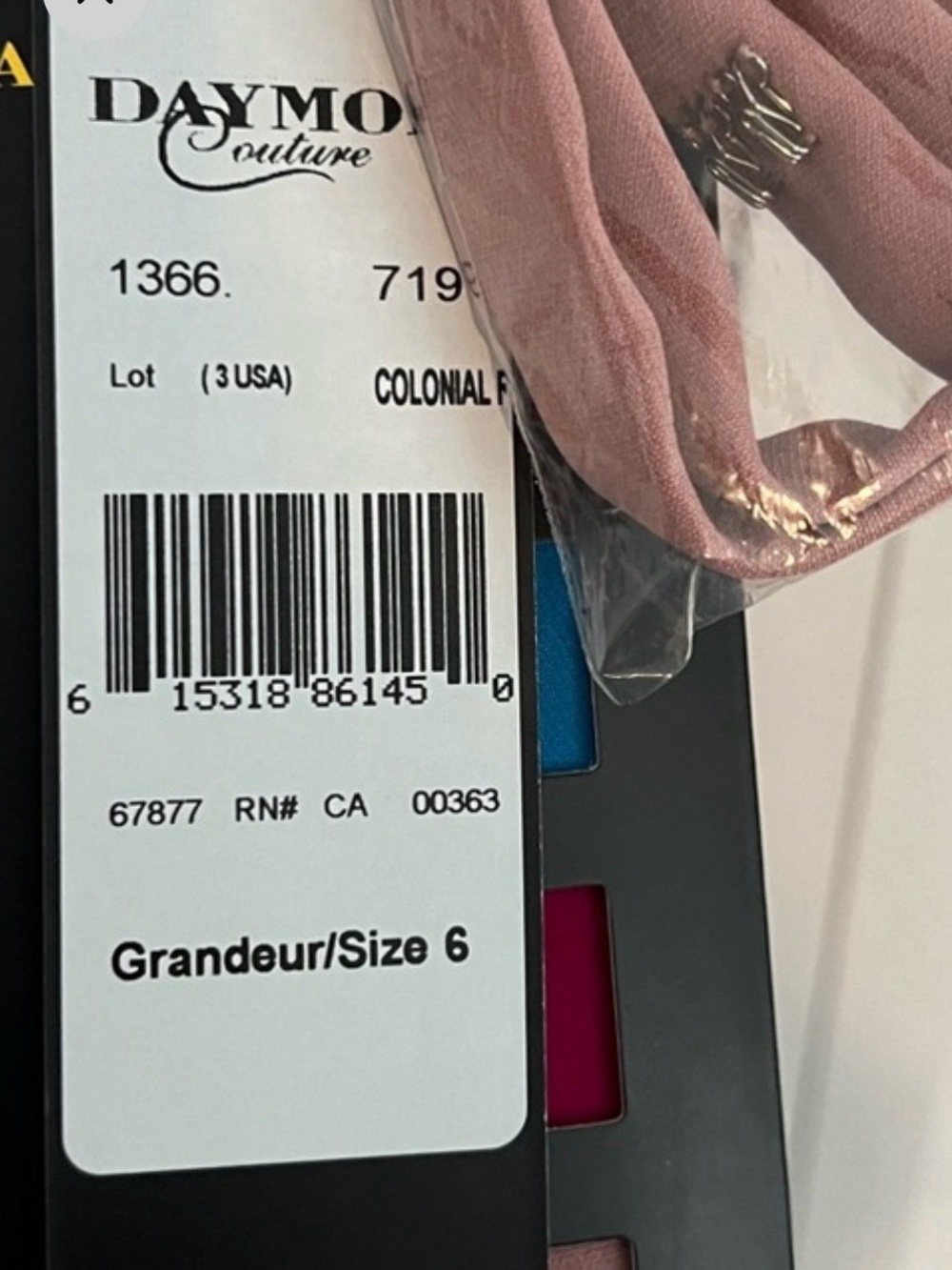 Alexander By Daymor Off-Shoulder evening gown Dusty Rose/pink NWT - Picture 3 of 4
